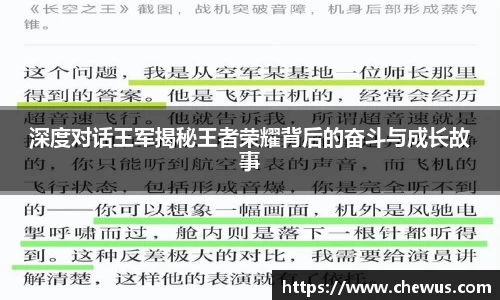 深度对话王军揭秘王者荣耀背后的奋斗与成长故事